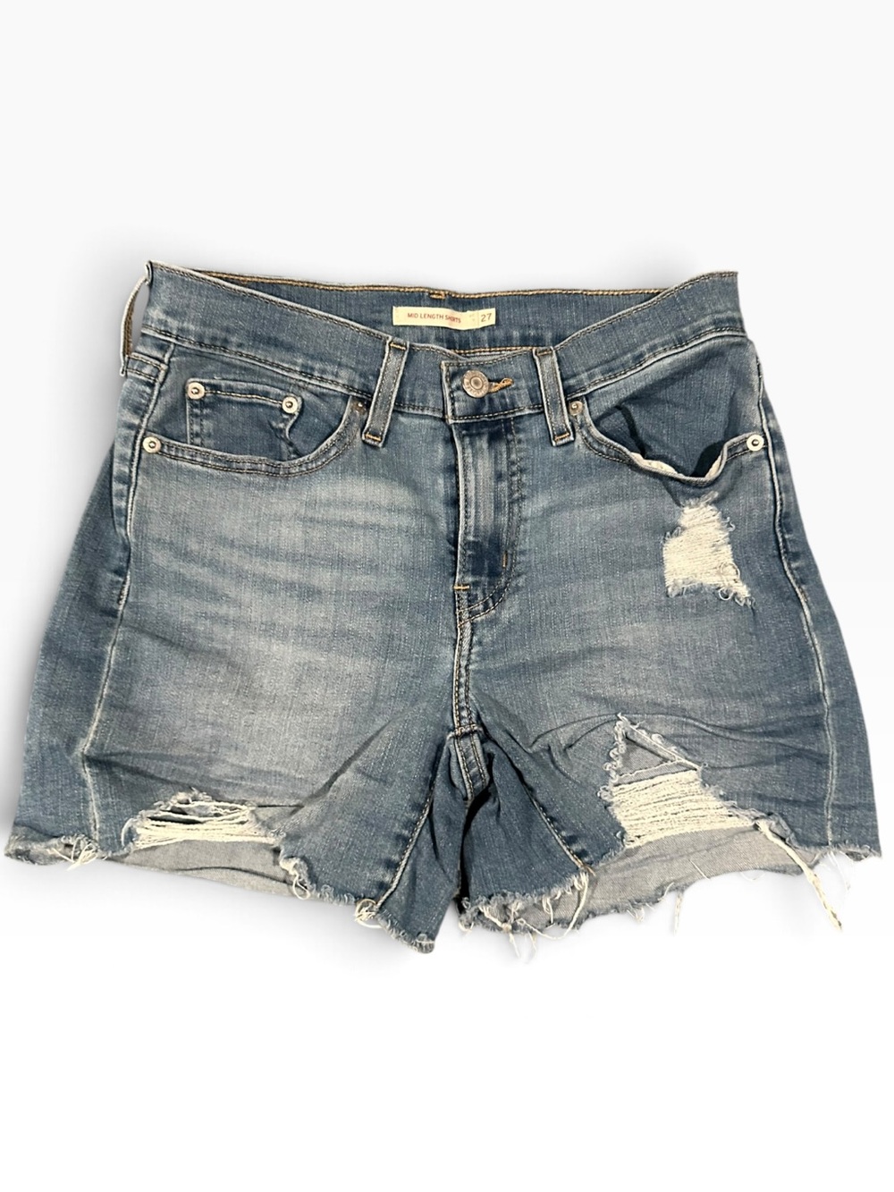 Levi's Distressed Light Blue Women's Denim Shorts